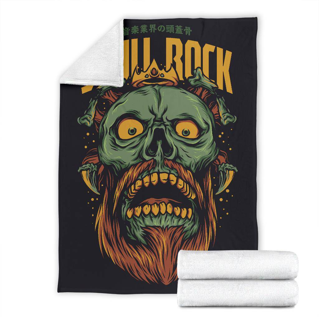 Skull Rock Funny Art Cartoon Premium Blanket - Top Content | POD Collection | Free Shipping