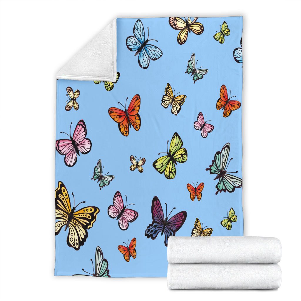 colorful butterflies blue collection blanket - Top Content | POD Collection | Free Shipping