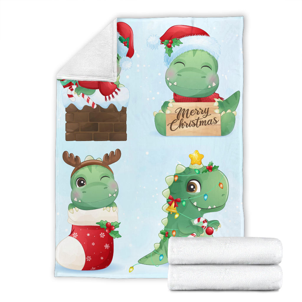 cute dinosaurs merry christmas theme blanket - Top Content | POD Collection | Free Shipping