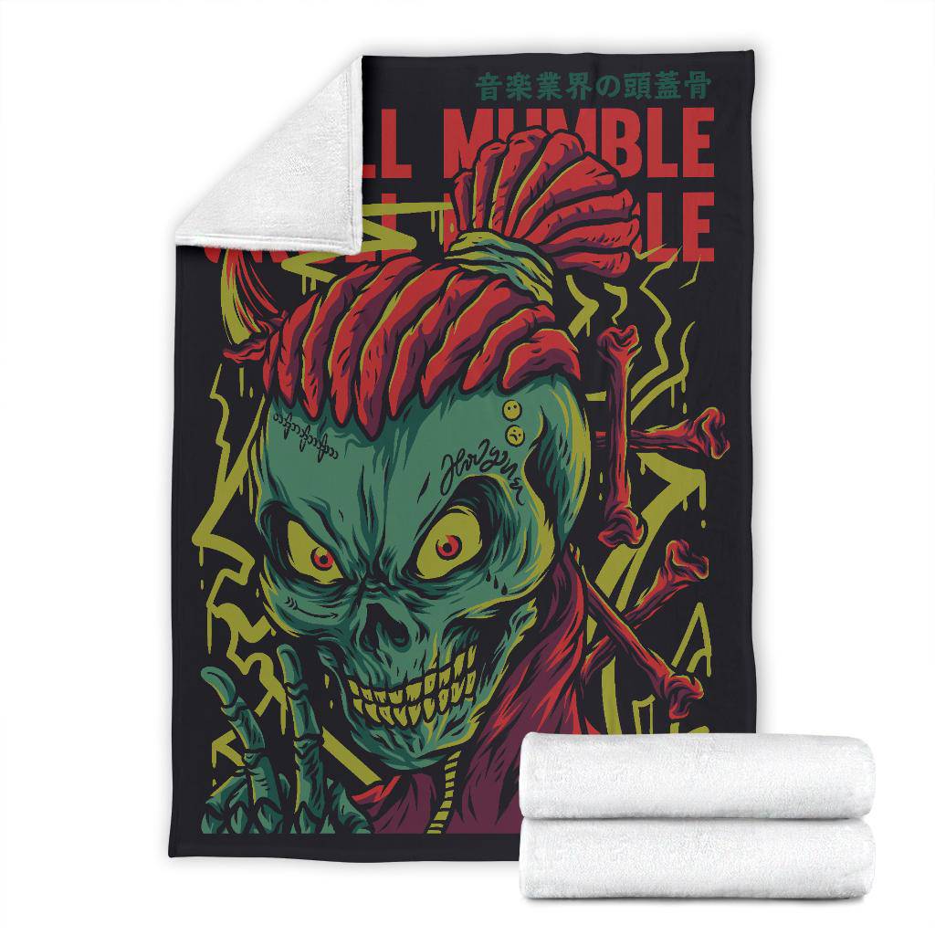 Skull Mumble Rap Music Art Cartoon Premium Blanket - Top Content | POD Collection | Free Shipping