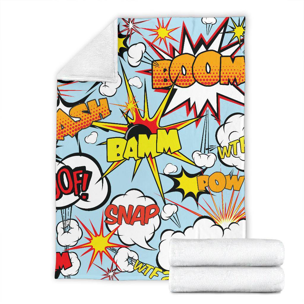 Comic Speech Reactions Bubble Premium Blanket - Top Content | POD Collection | Free Shipping