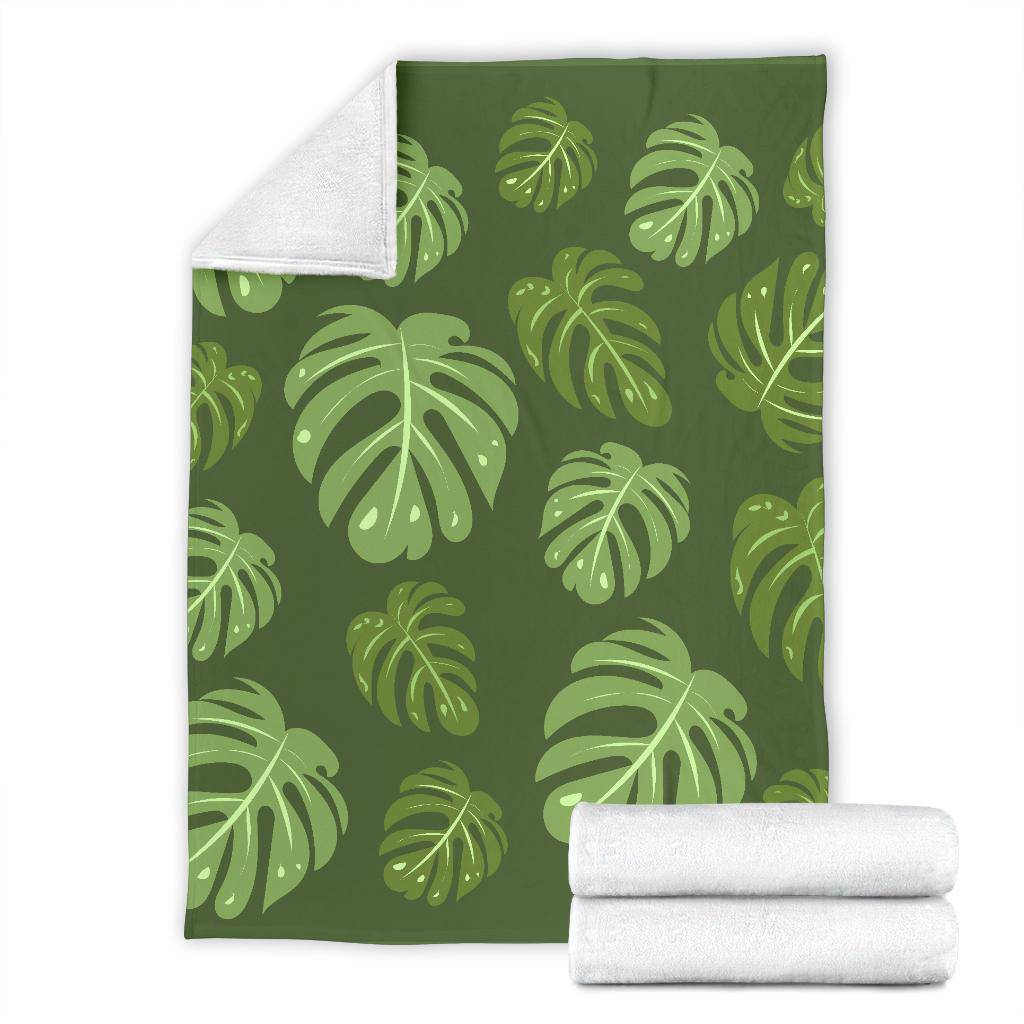 Minimal Ficus Tropical Leaves Art Premium Blanket - Top Content | POD Collection | Free Shipping