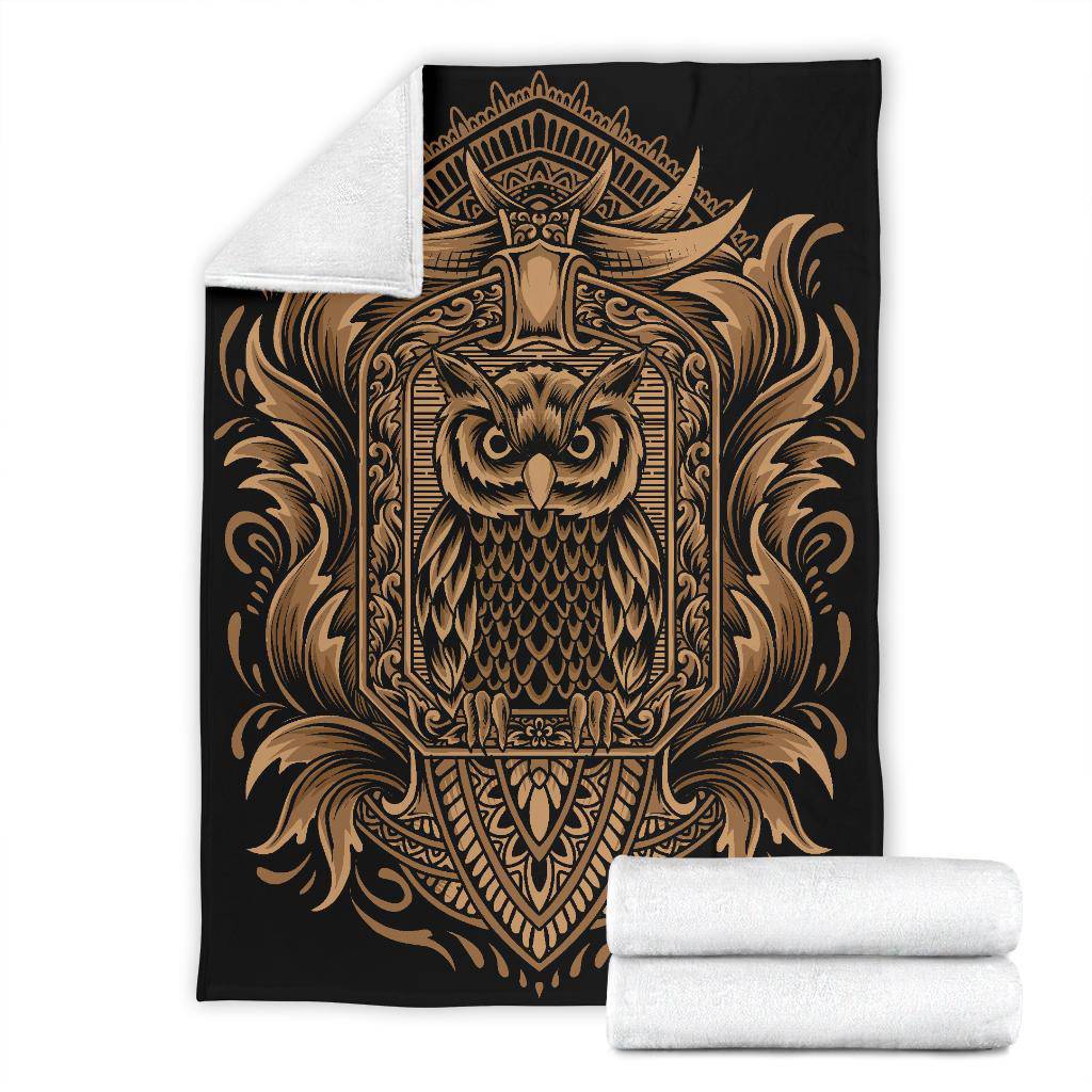 Owl Bird With Vintage Ornaments Premium Blanket - Top Content | POD Collection | Free Shipping