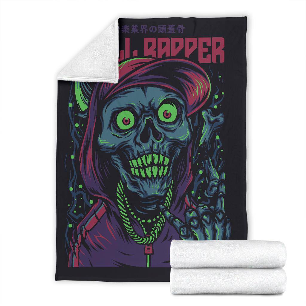 Skull Rapper Music Art Cartoon Premium Blanket - Top Content | POD Collection | Free Shipping