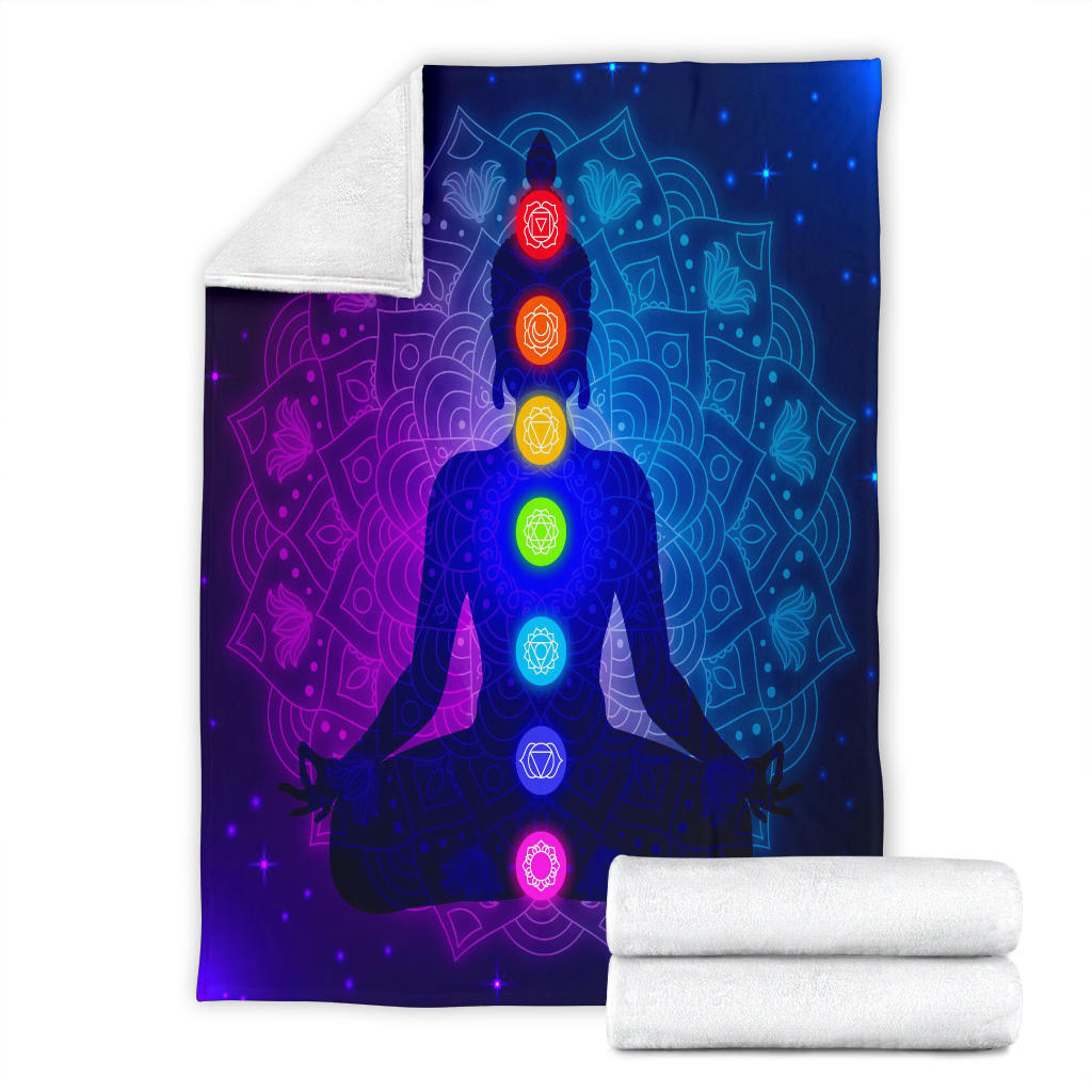 chakras body silhouette meditation blanket - Top Content | POD Collection | Free Shipping