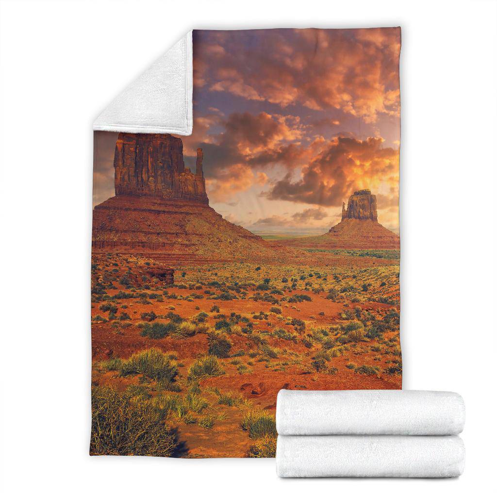 Monument Valley Blue Sky USA Nature Travel Premium Blanket - Top Content | POD Collection | Free Shipping