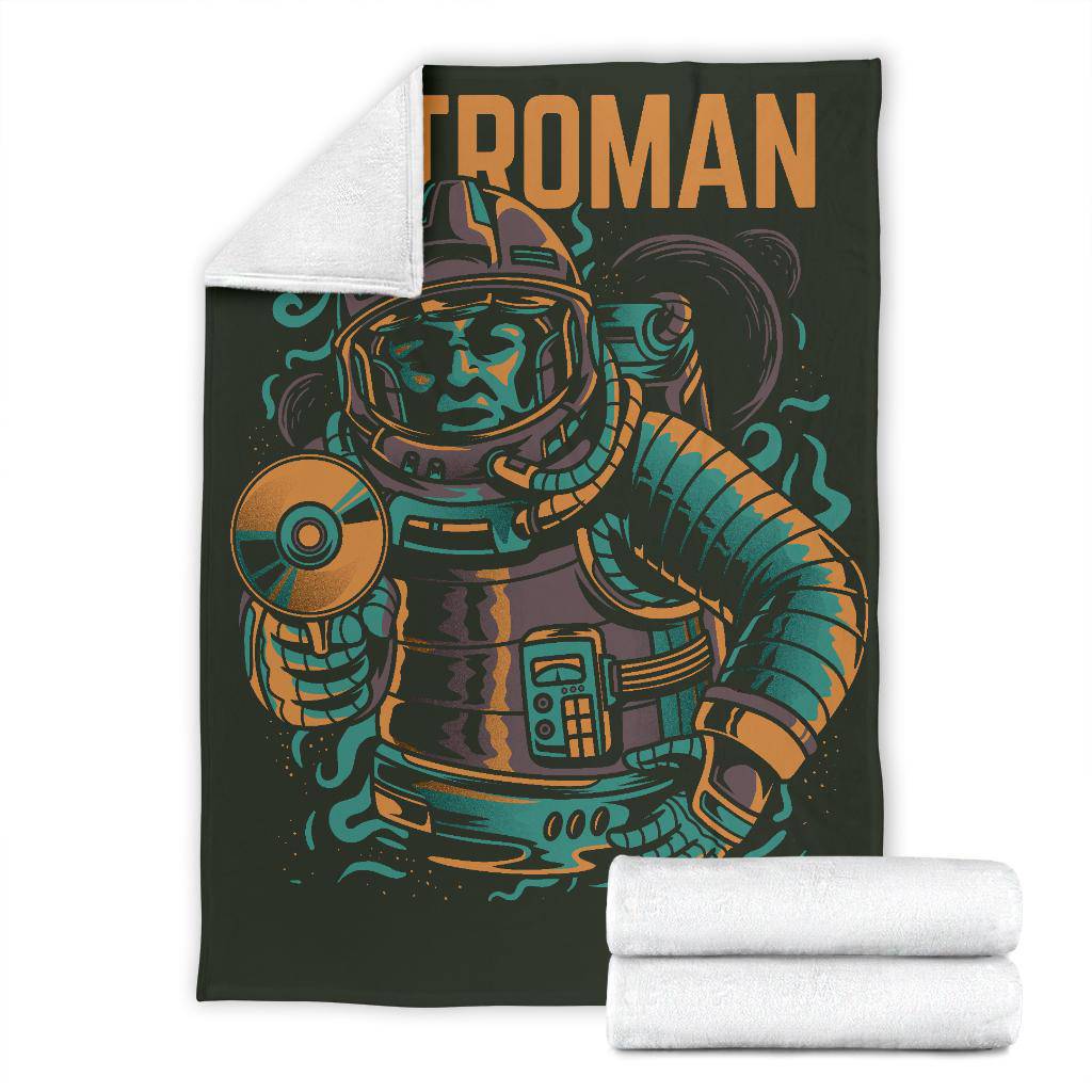 Premium Blanket Retro Man Astronaut With Space Gun Cartoon - Top Content | POD Collection | Free Shipping