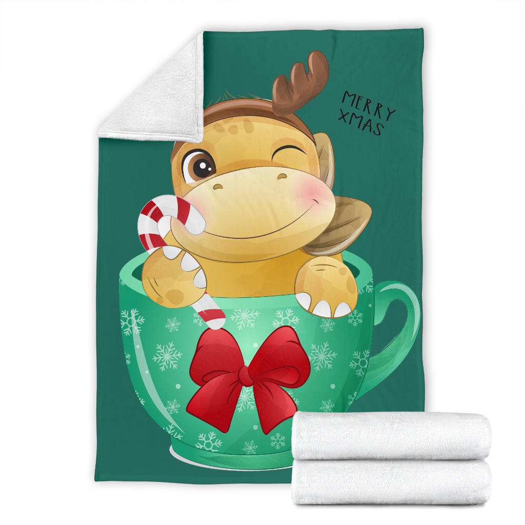 cute dinosaur merry xmas green blanket - Top Content | POD Collection | Free Shipping