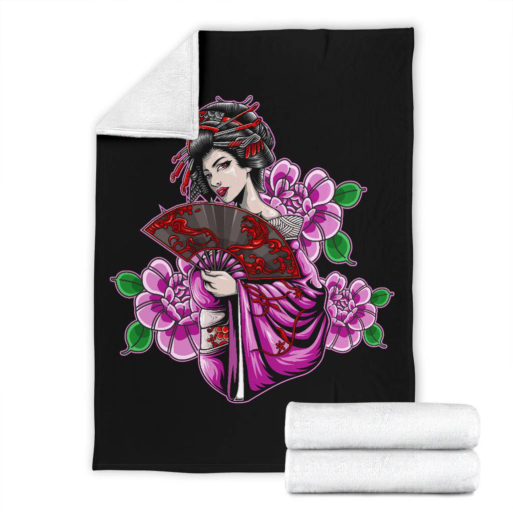 Beautiful Geisha Art Illustration Premium Blanket - Top Content | POD Collection | Free Shipping