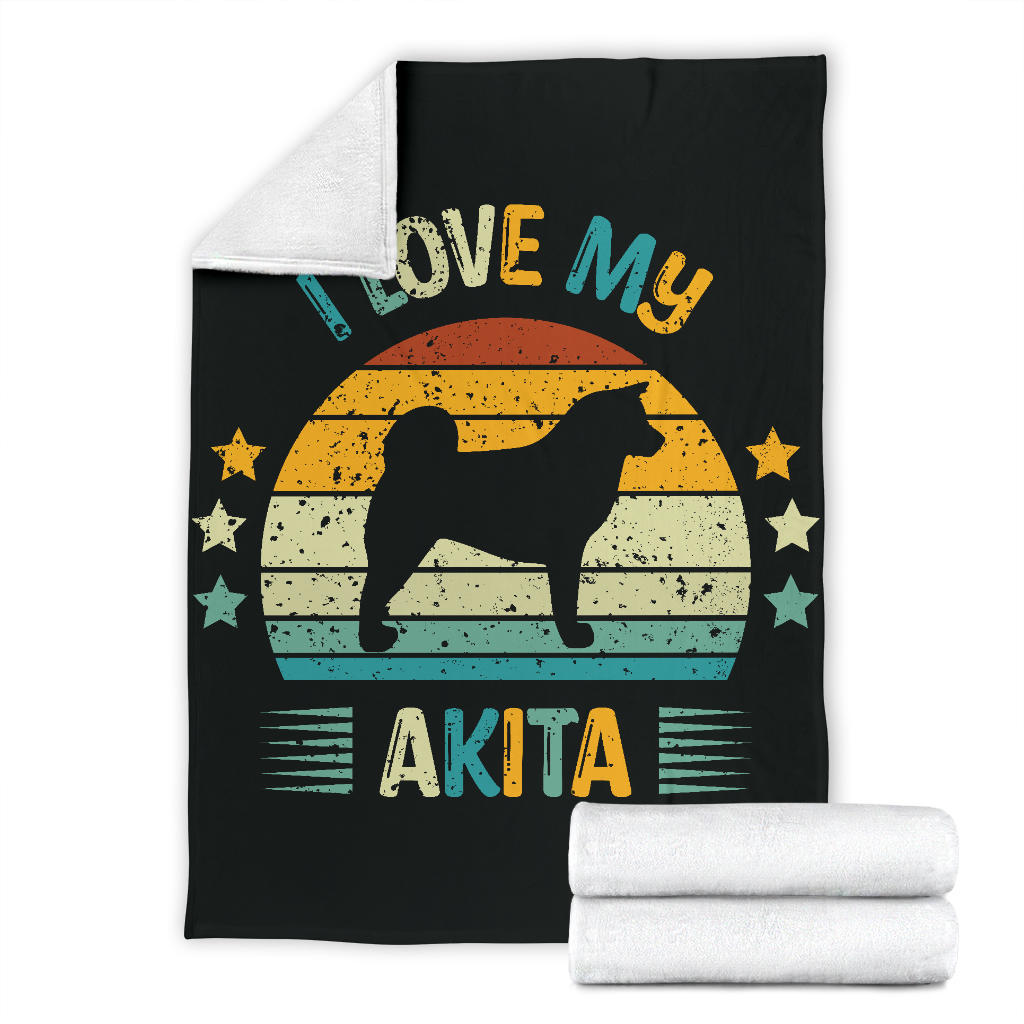 Akita Blanket, Akita Retro Blanket, Akita Throw Blanket, Akita Gifts