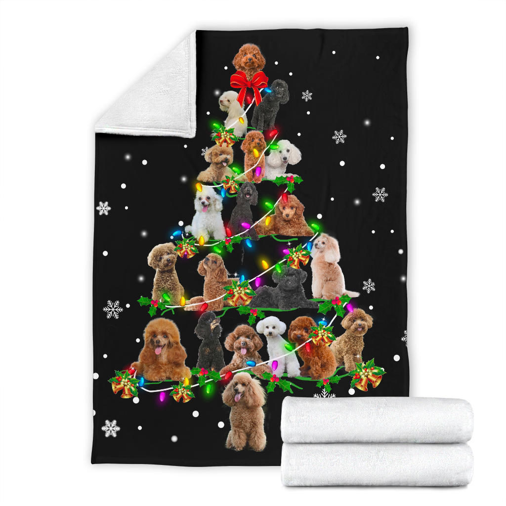 Poodle Christmas Tree Blanket