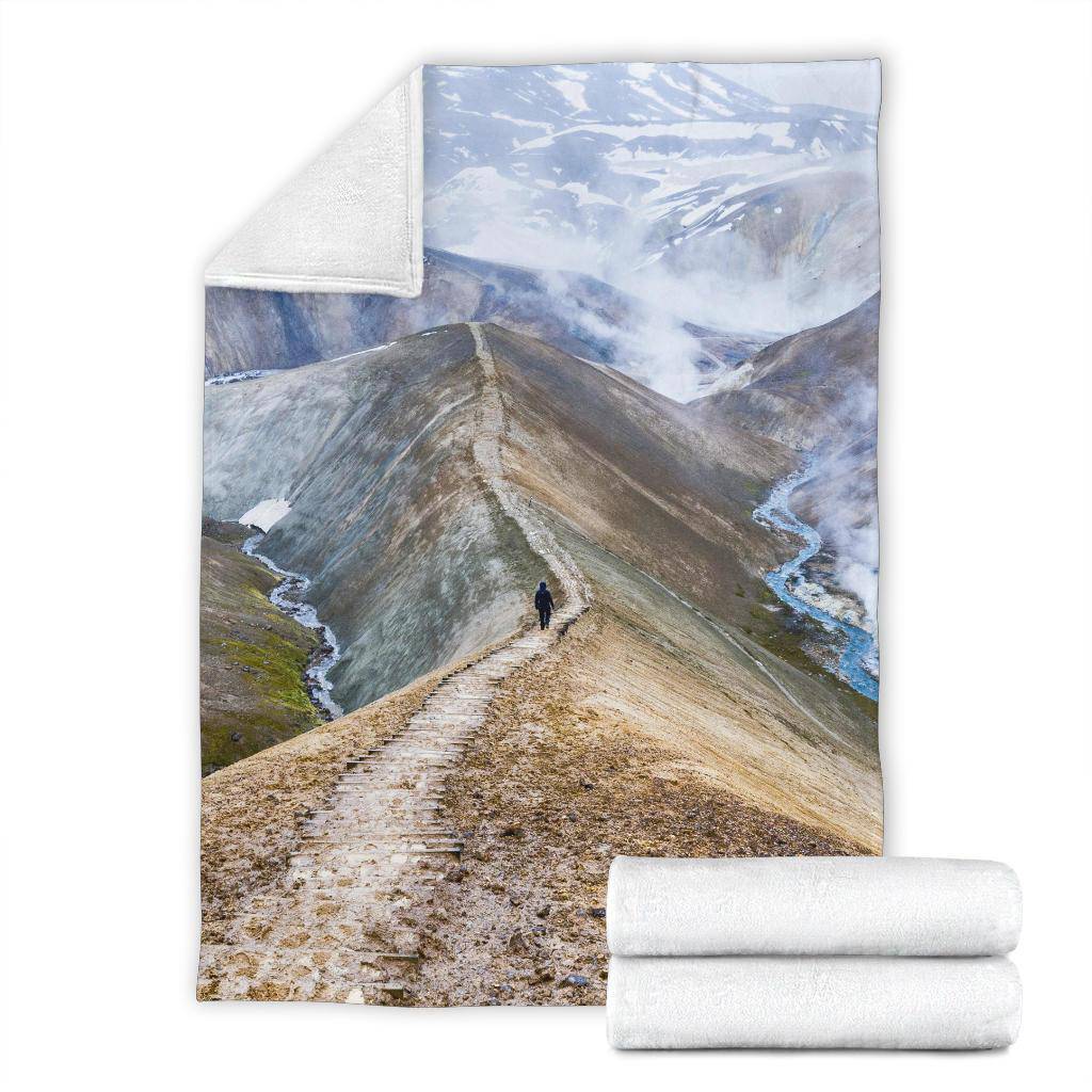 Walking Mountain Road View Premium Blanket - Top Content | POD Collection | Free Shipping