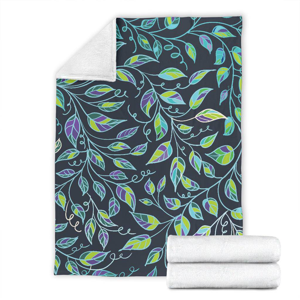 Nature Blue Green Leaves Plant Premium Blanket - Top Content | POD Collection | Free Shipping