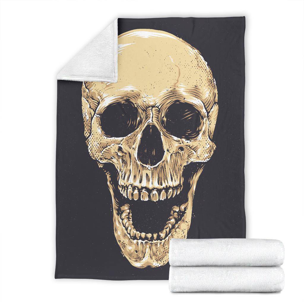 Realistic Skull Hand Drawn Art Cartoon Premium Blanket - Top Content | POD Collection | Free Shipping