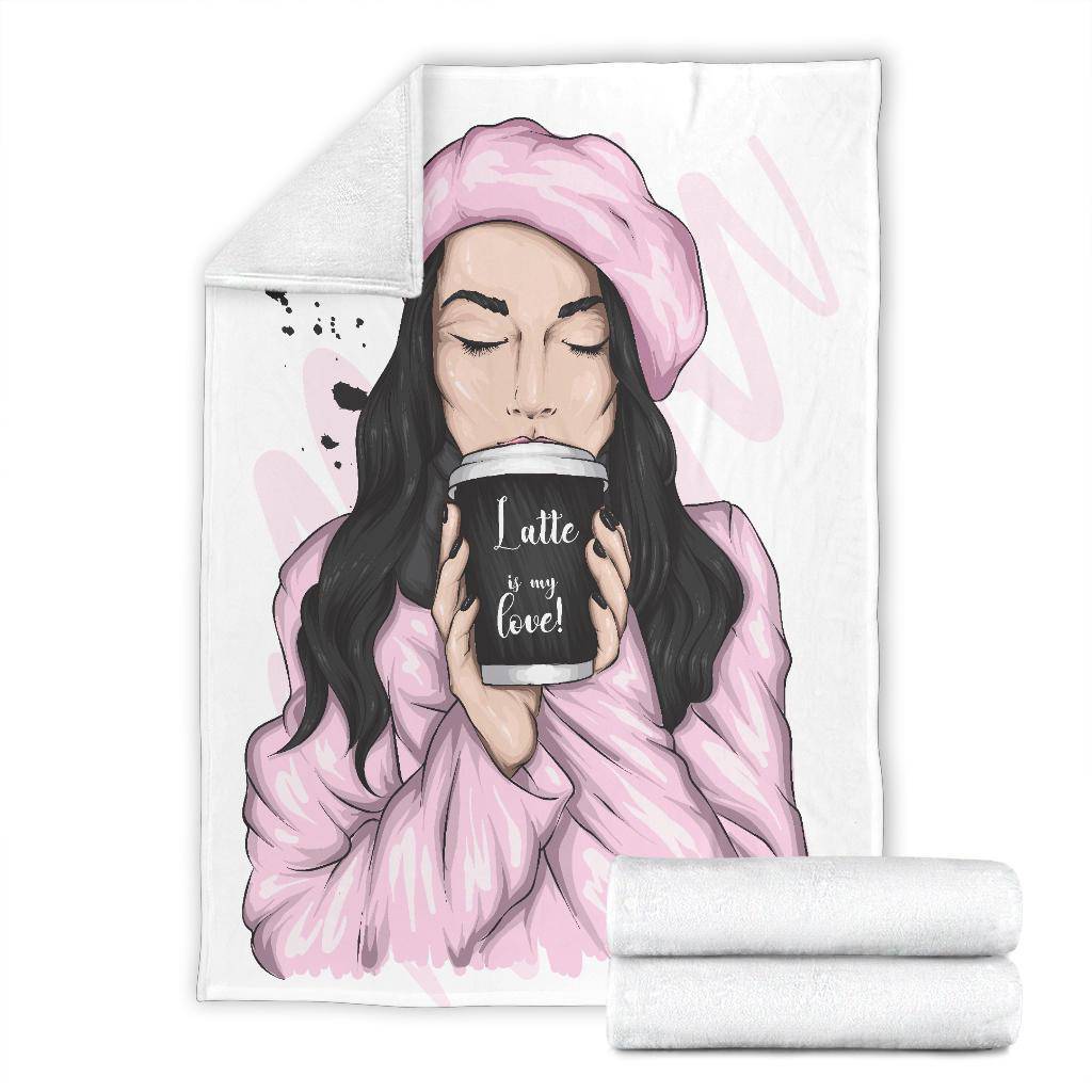 I Love Coffee Girl Beret Premium Blanket - Top Content | POD Collection | Free Shipping