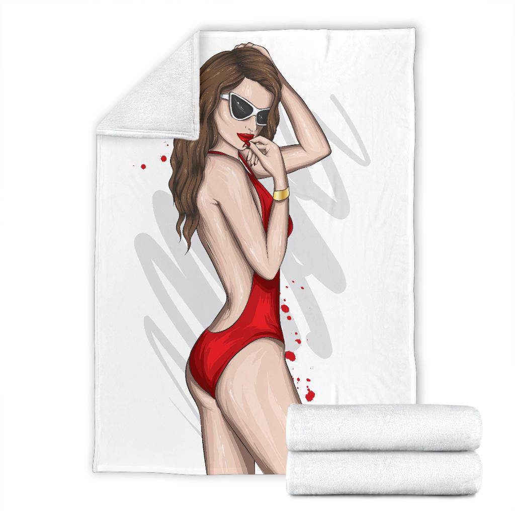 Beautiful Swimsuit Beach GIrl Premium Blanket - Top Content | POD Collection | Free Shipping