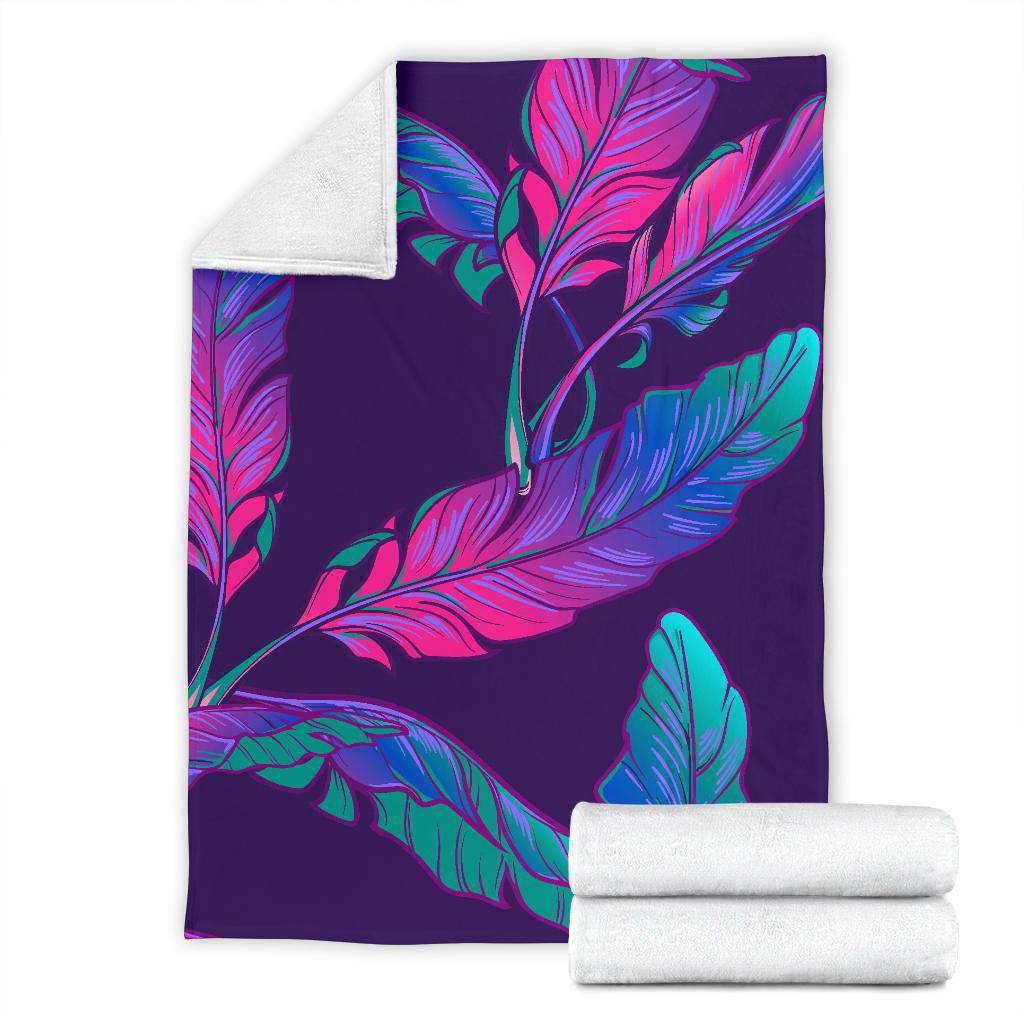 Dark Purple Banana Plant Leaves Premium Blanket - Top Content | POD Collection | Free Shipping