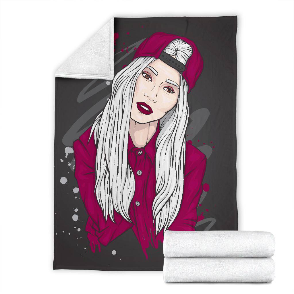 Premium Blanket Stylish Girl Hip Hop Cartoon - Top Content | POD Collection | Free Shipping