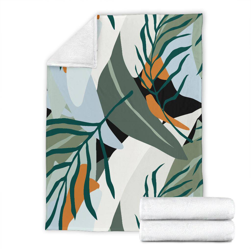 Jungle Leaves Nature Green Art Premium Blanket - Top Content | POD Collection | Free Shipping