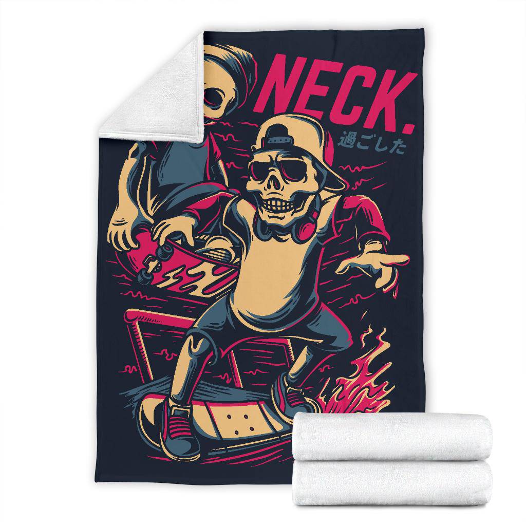 Premium Blanket Neck Skull Skater Cartoon - Top Content | POD Collection | Free Shipping