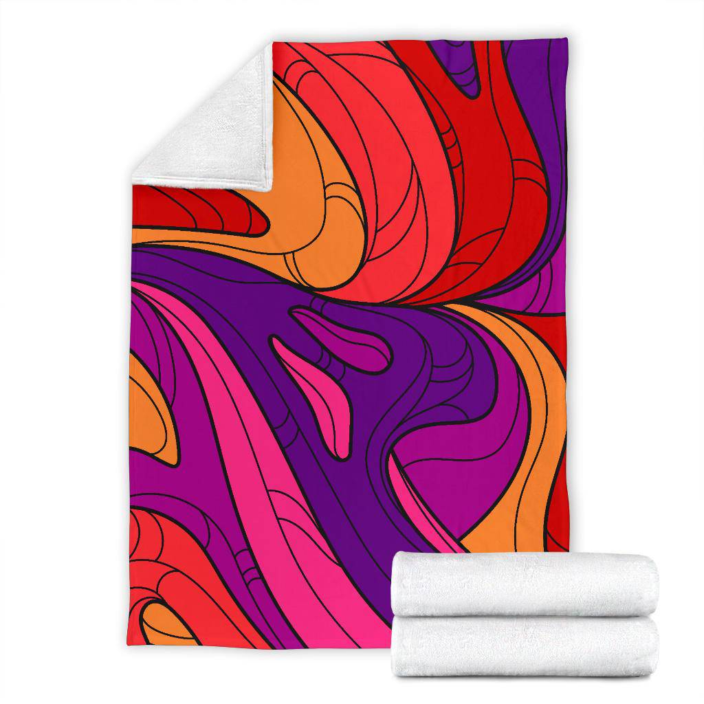 Hand Drawn Coloured Groovy Background Premium Blanket - Top Content | POD Collection | Free Shipping