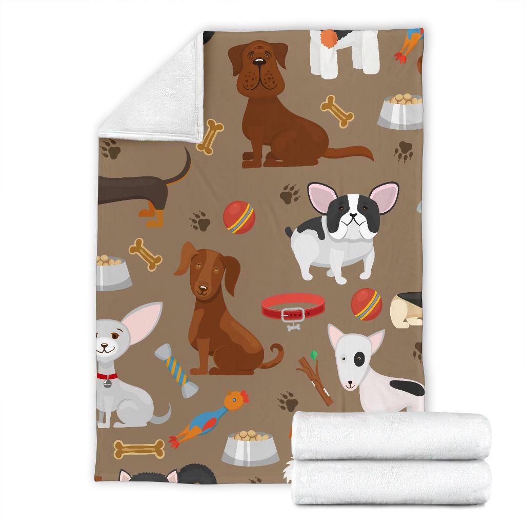 Cute Funny Dog Cartoon Background Premium Blanket - Top Content | POD Collection | Free Shipping