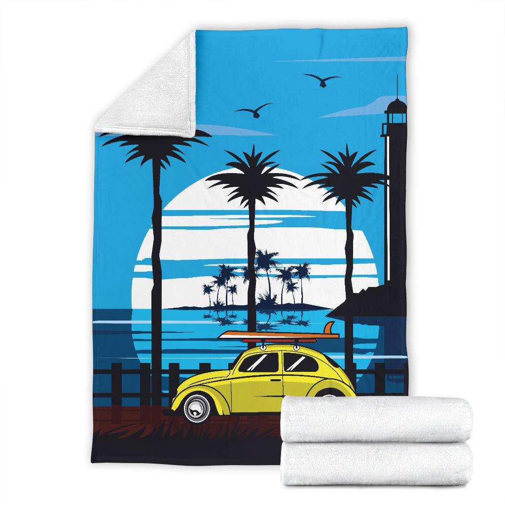 Moon Road To Surfing Beach Premium Blanket - Top Content | POD Collection | Free Shipping