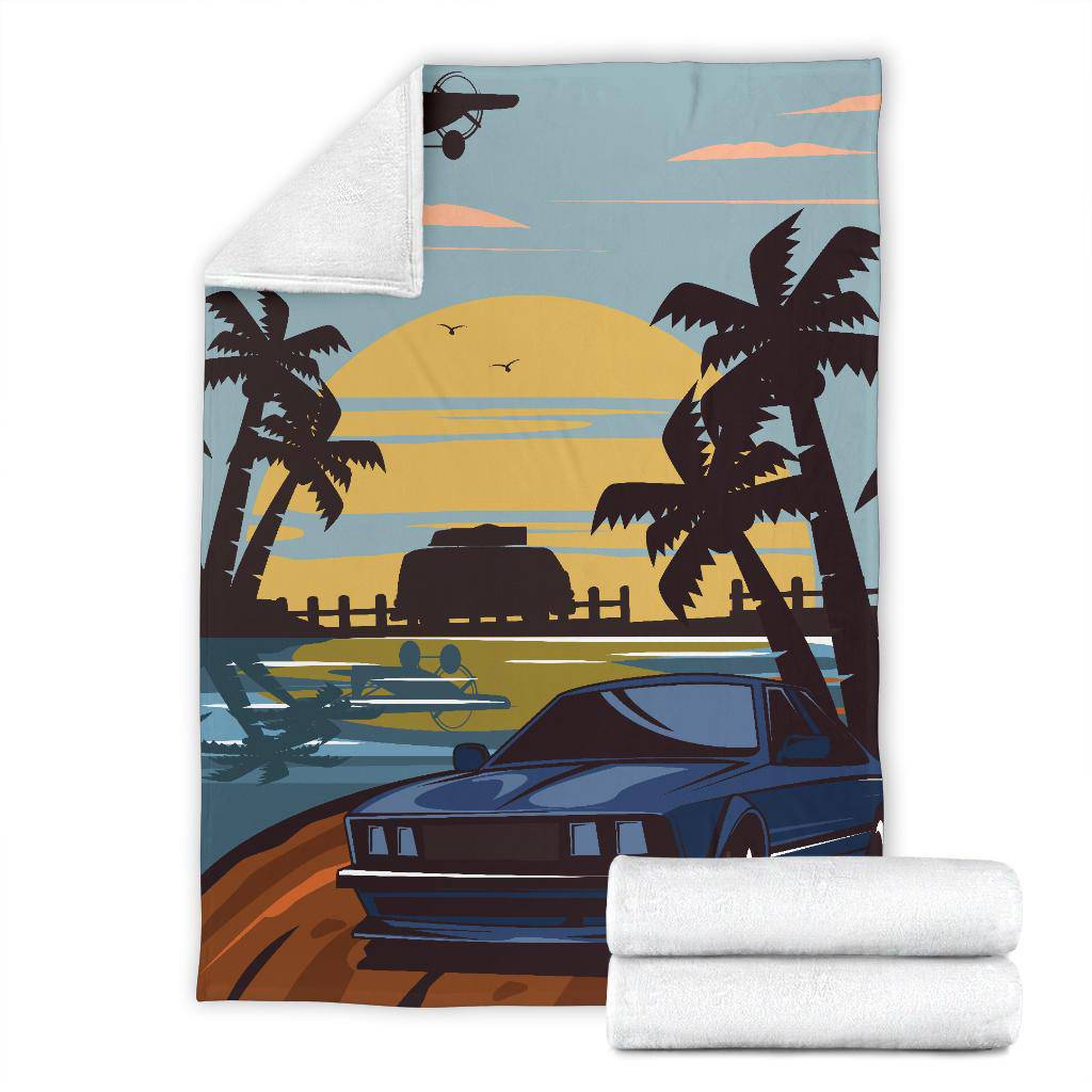 Auto Sunny Beach Vacation Premium Blanket - Top Content | POD Collection | Free Shipping