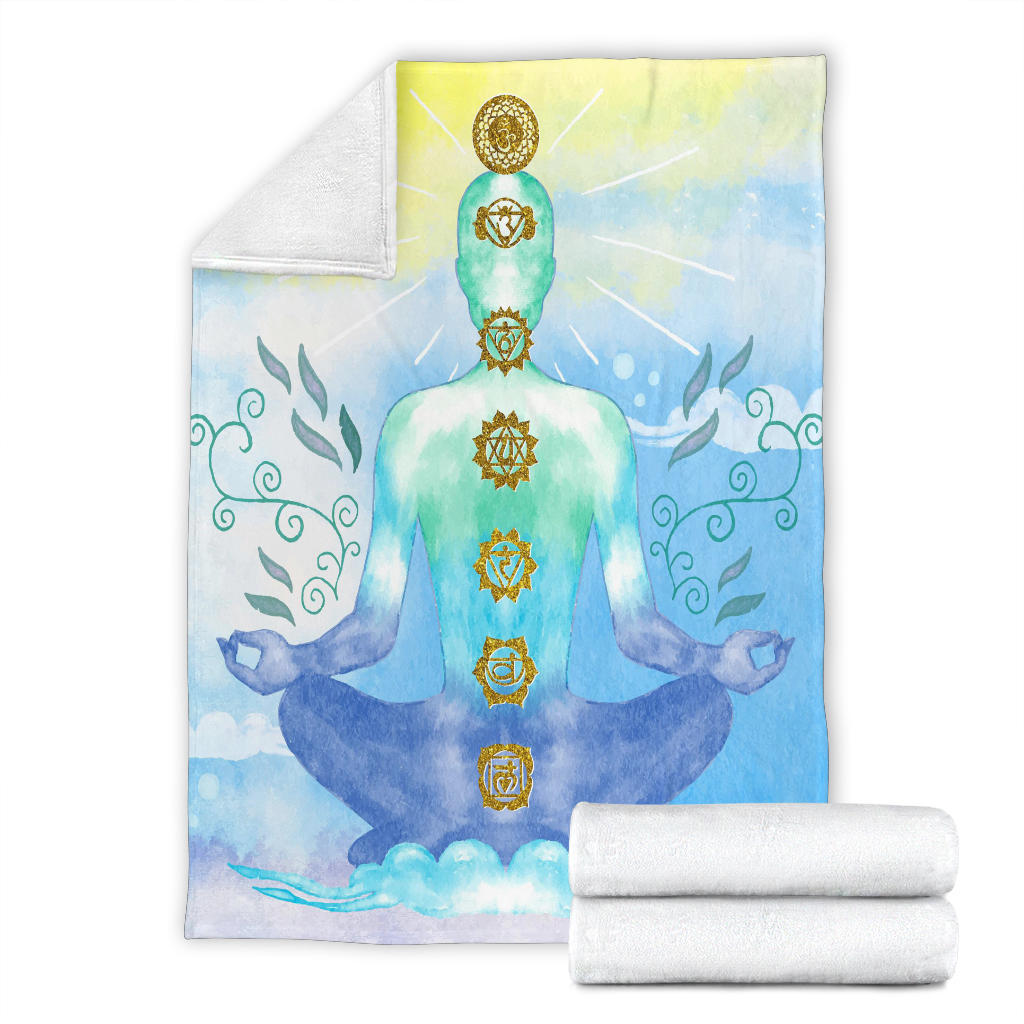 chakras meditation illustration blanket - Top Content | POD Collection | Free Shipping