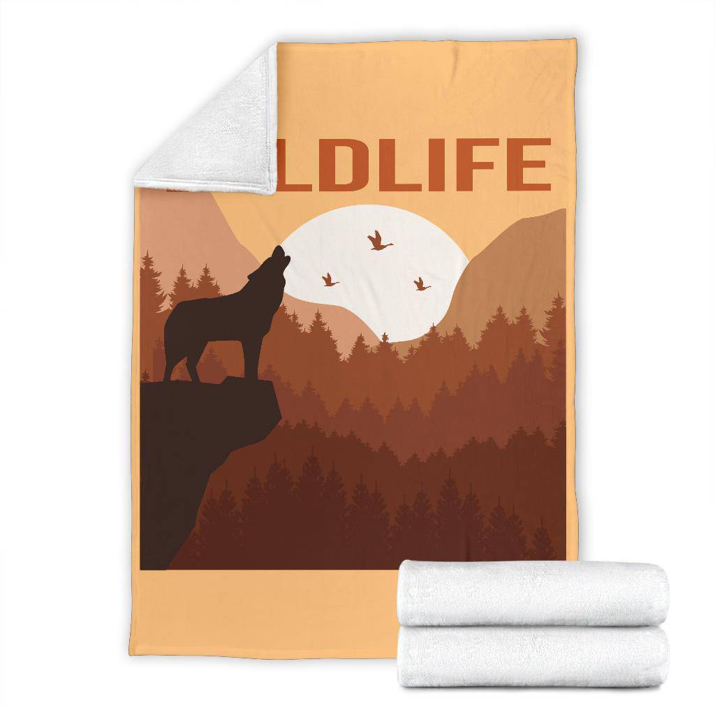 Wild Life Wolf Howling Premium Blanket - Top Content | POD Collection | Free Shipping