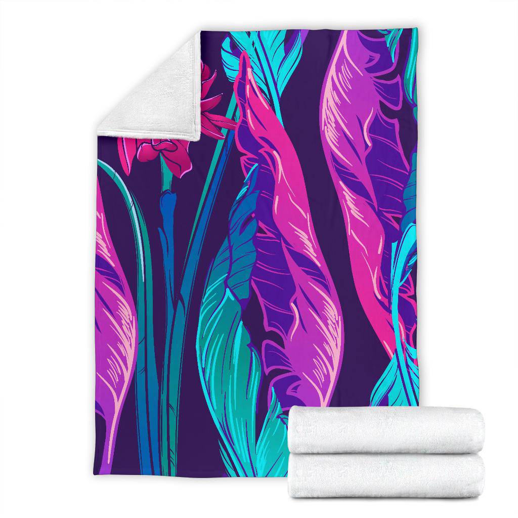 Purple Banana leaves Etligeria Flower Premium Blanket - Top Content | POD Collection | Free Shipping