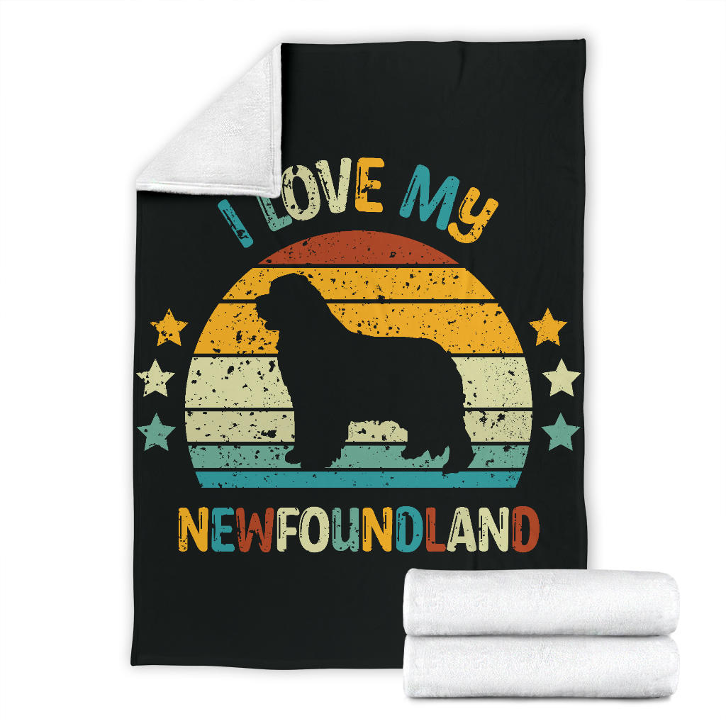 Newfoundland Blanket, Newfoundland Retro Blanket, Newfoundland Throw Blanket, Newfoundland Gifts