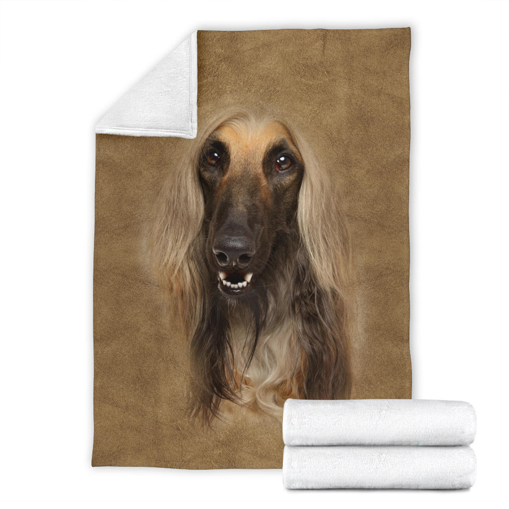 Afghan Hound Face Hair Blanket