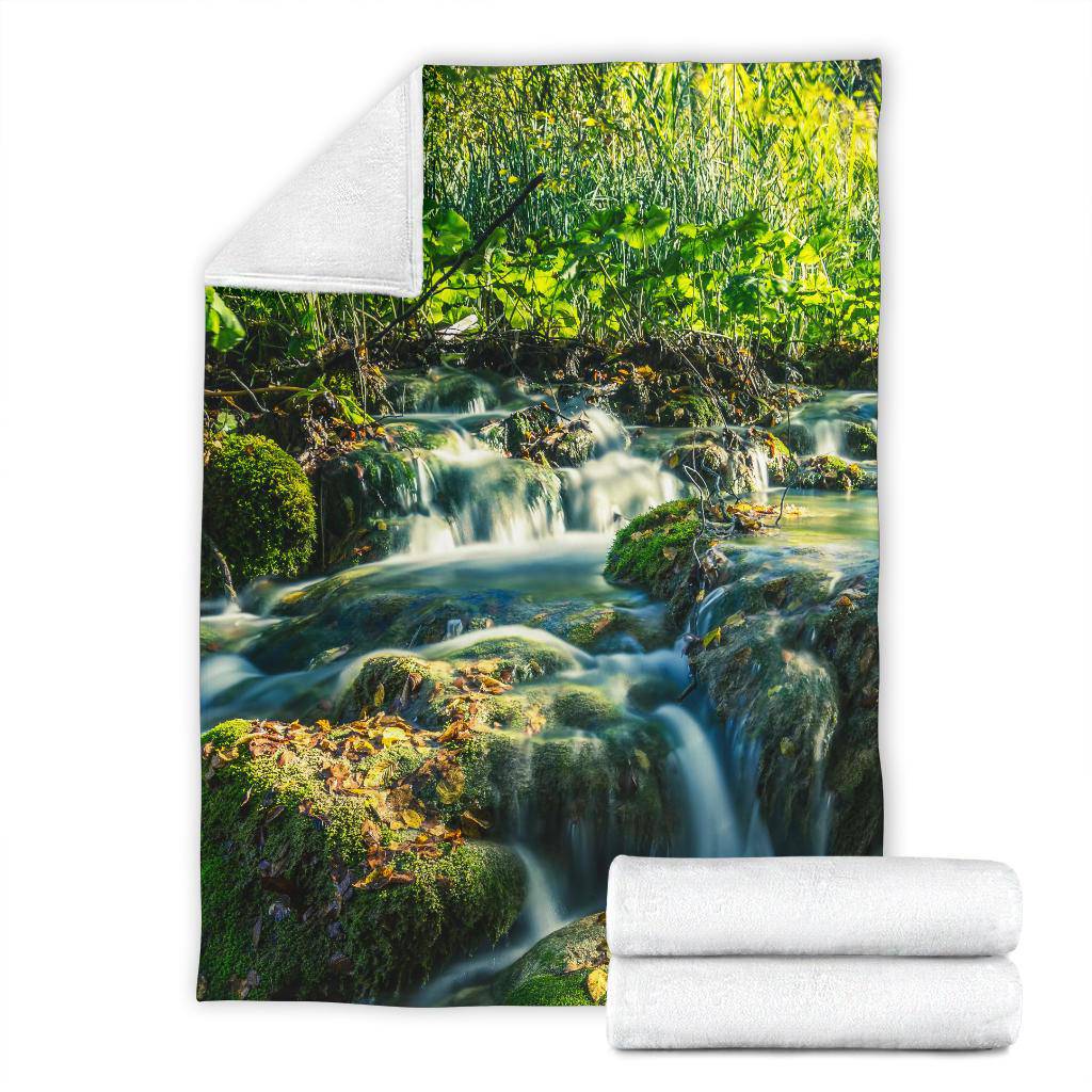 Croatia National Park Piltvice Waterfalls Nature Green Travel Premium Blanket - Top Content | POD Collection | Free Shipping