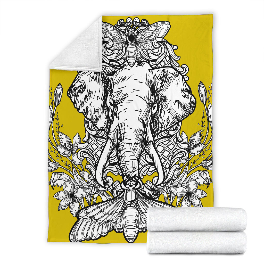 yellow elefant artistic blanket - Top Content | POD Collection | Free Shipping