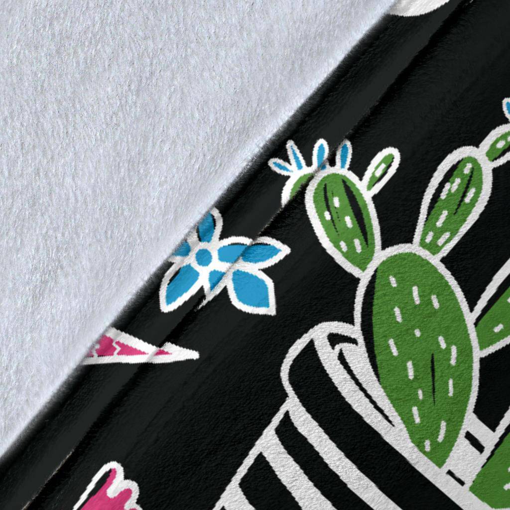 Colorful Plant Cactus and Cucculent Hand Drawn Pattern Premium Blanket - Top Content | POD Collection | Free Shipping