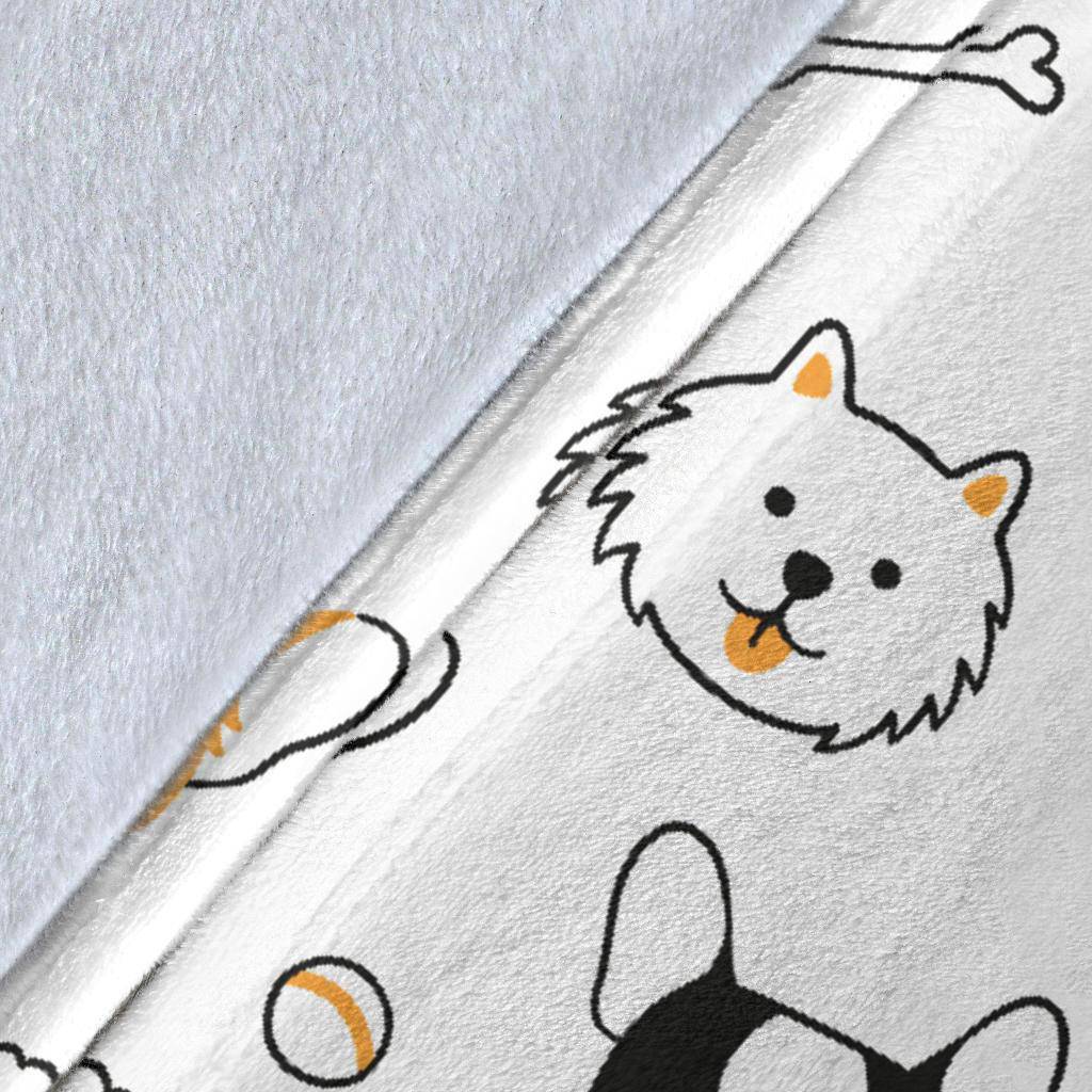 Premium Blanket Sketch Puppy Dog Heads Hand Drawn Background - Top Content | POD Collection | Free Shipping