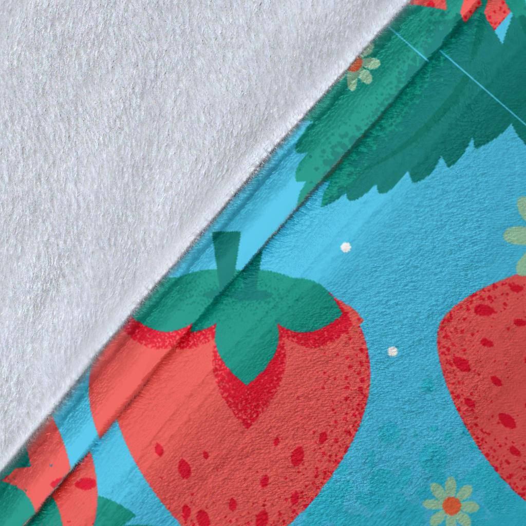 Colorful Cute Strawberry Fruit Pattern Premium Blanket - Top Content | POD Collection | Free Shipping