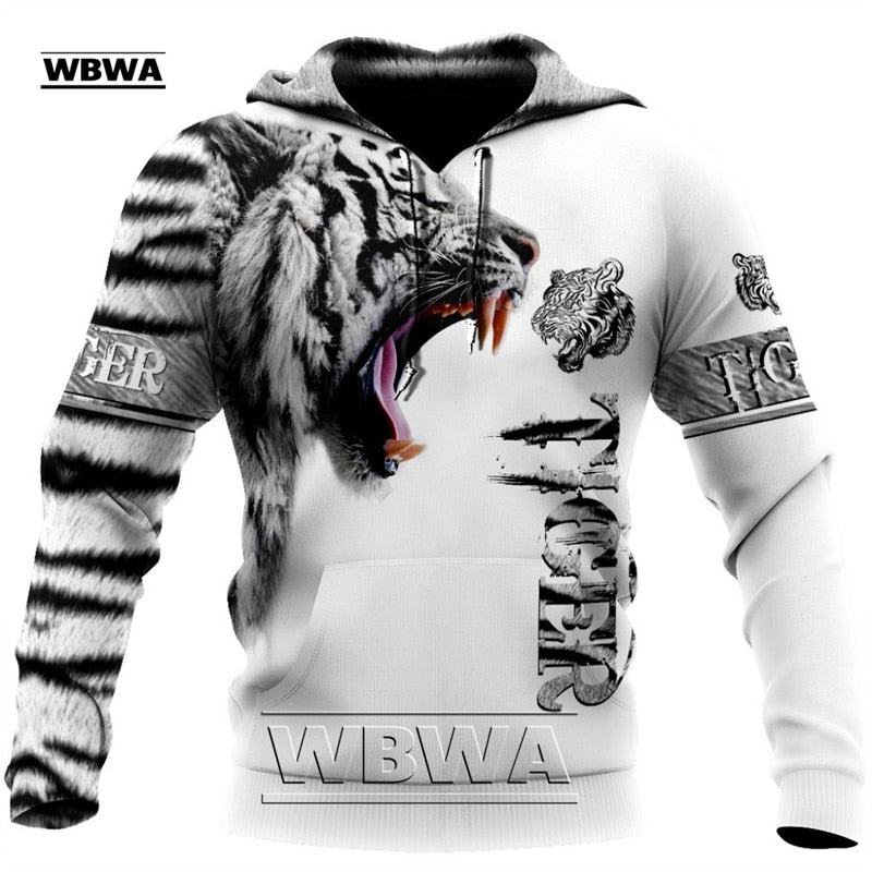 Tiger 3D Mens Hoodie