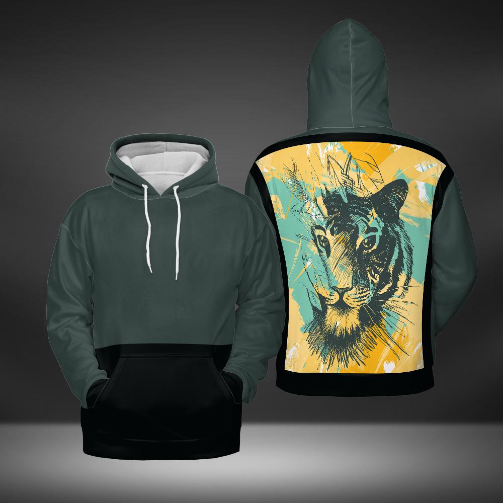 Tiger Art In Colour Hoodie