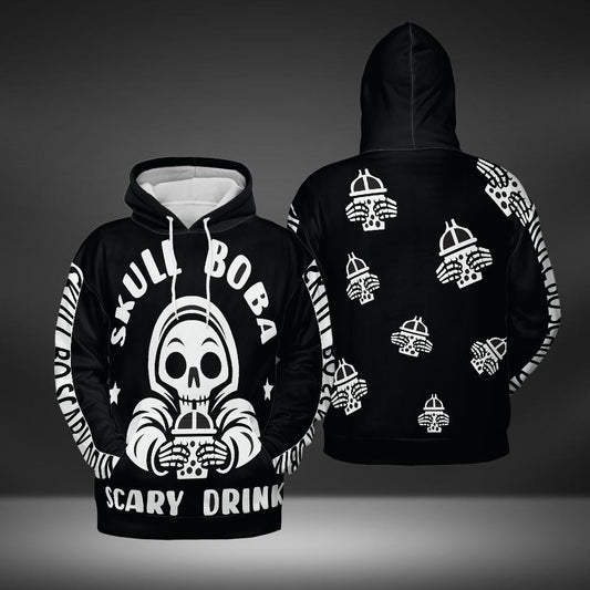 Scull Boba Scary Drink Hoodie