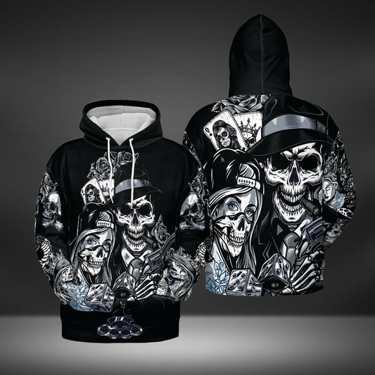 Pocker Love Scull 777 Hoodie